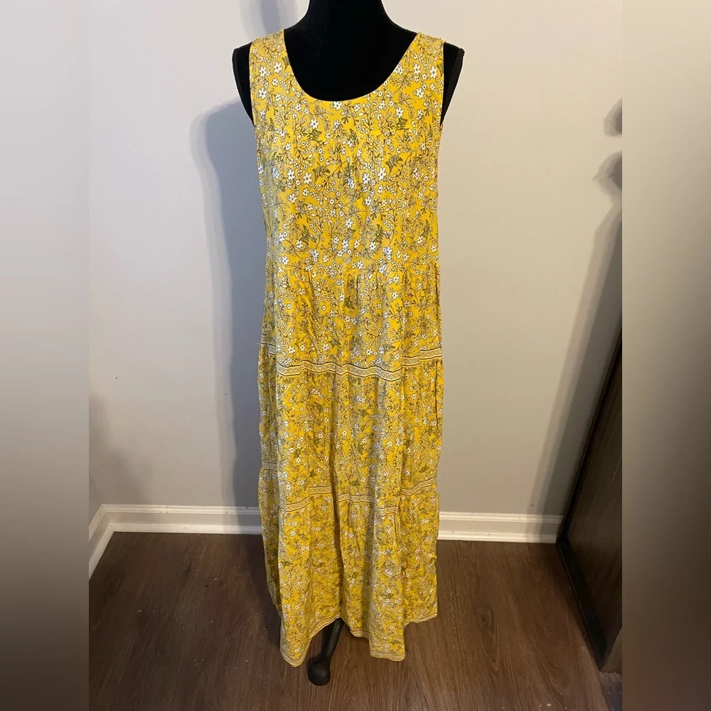 Max Studio Yellow Floral Maxi Dress - Picture 1 of 5